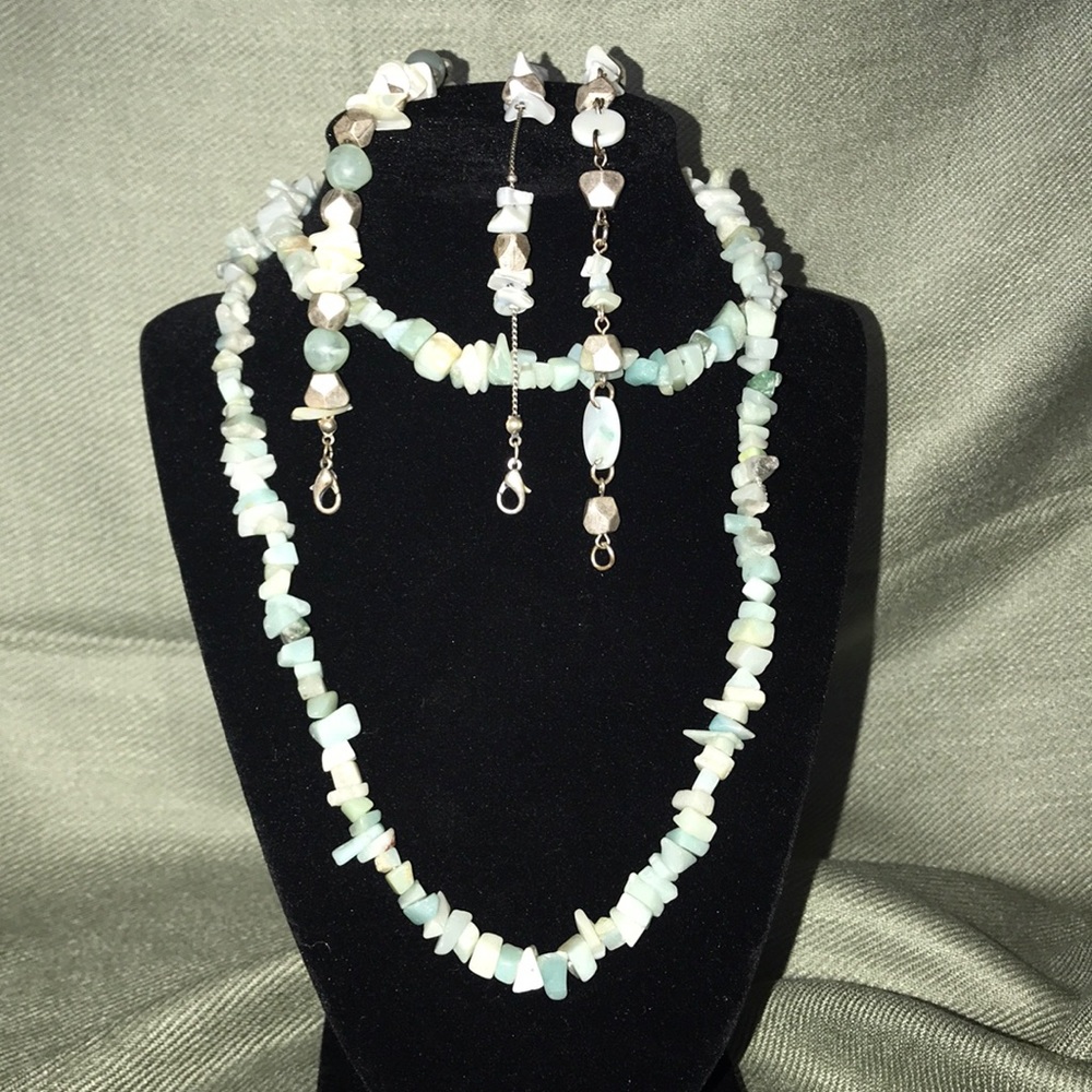 Teal Necklace and 3 Bracelets